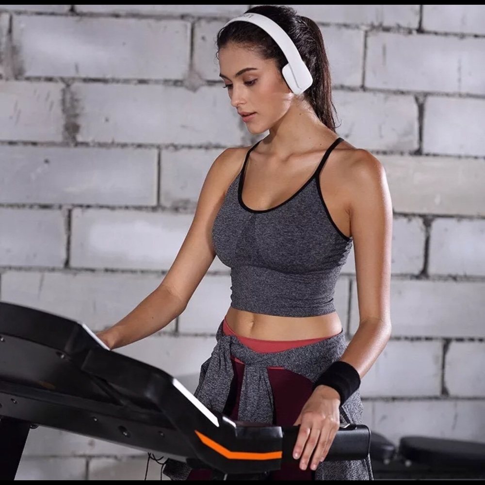 3/$15 Black Sports Bra Crop Top Gym Exercise Yoga - Picture 3 of 8